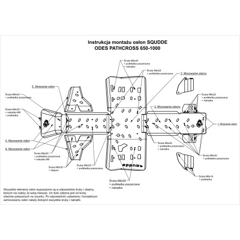 Squdde Full Underbody Skid Plate Armor for Odes Pathcross 650 / 850 / 100 Quad