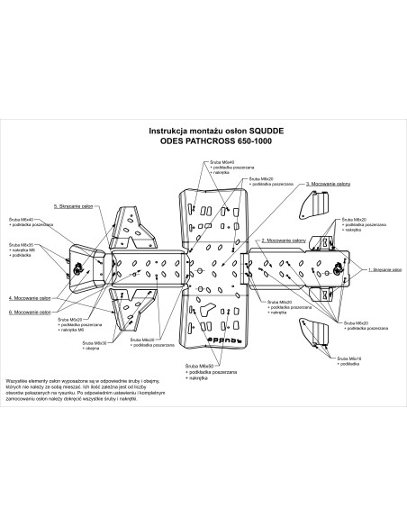 Squdde Full Underbody Skid Plate Armor for Odes Pathcross 650 / 850 / 100 Quad